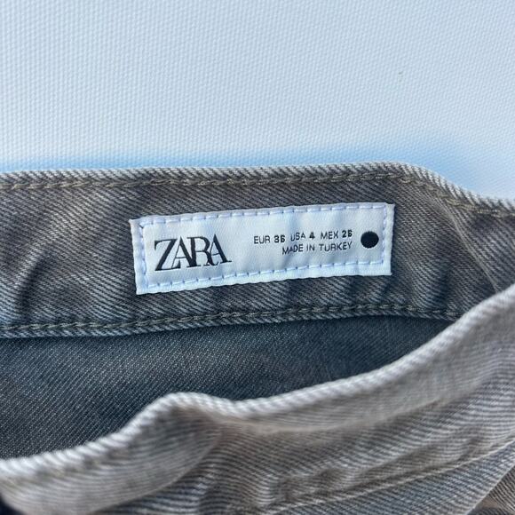Zara Brown Denim Straight Leg High Rise Jeans Tik Tok Viral Straight Leg Size 4 - Picture 8 of 11